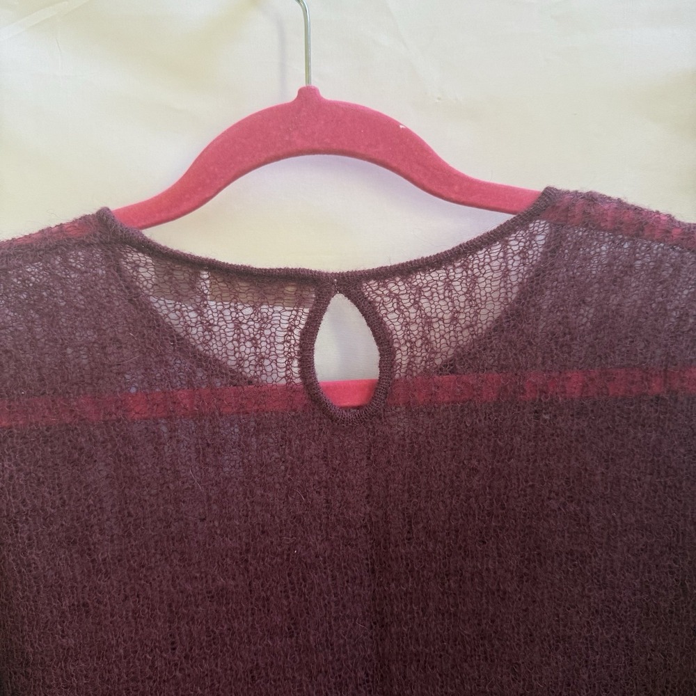 Womens Ralph Lauren Polo Jeans Co. Sweater Burgundy Size M Mohair Blend Preppy - Picture 5 of 12